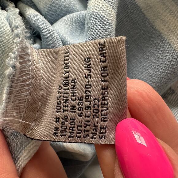 NWT Tractr Blue & White Striped Tencel Jumpsuit – Size 10 - Picture 7 of 11